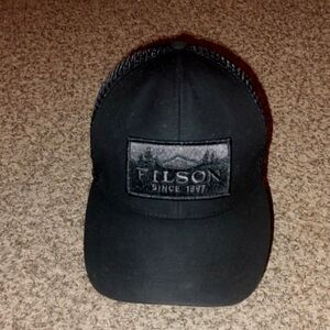 C.C.Filson Logger Trucker Mesh Strapback Cap Hat Black